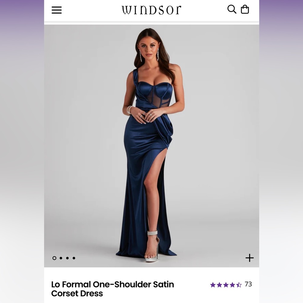 NEW Windsor Lo Formal One Shoulder Satin Corset Dress